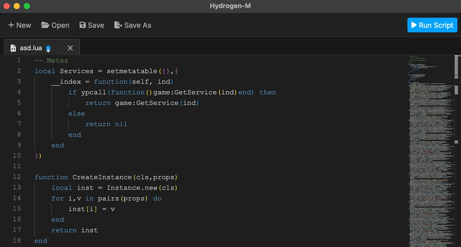 Hydrogen Executor Mac — Roblox script executor interface for macOS